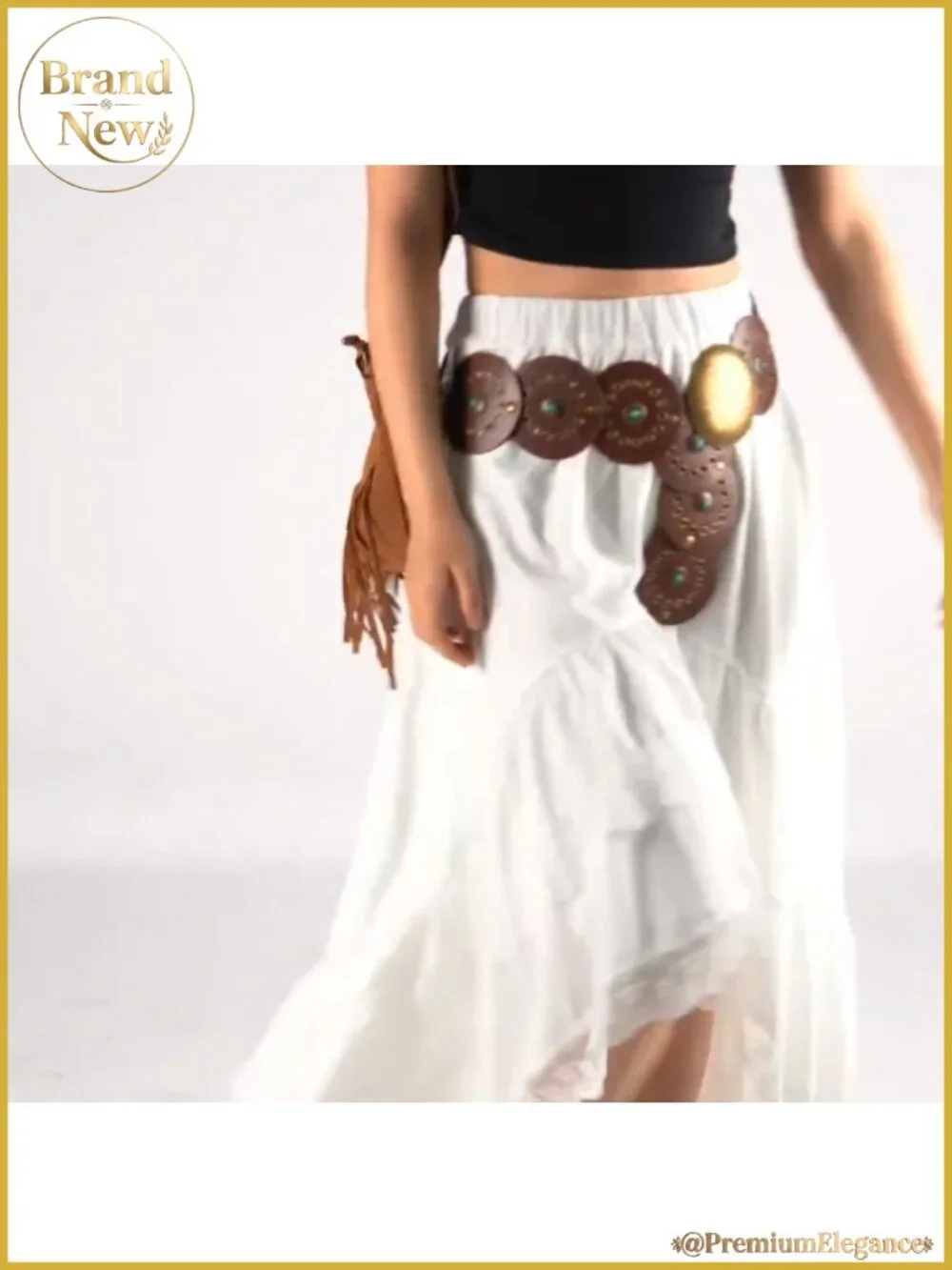 Western PU Leather Wide Belt Concho Cowgirl Country Waist Belt for Dress